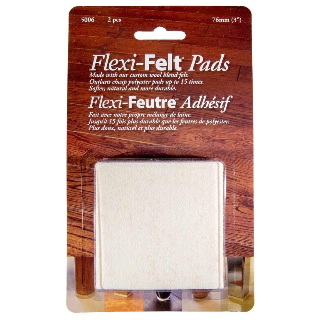 3" Square Beig Flexi-Felt Pad