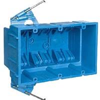 Carlon 53 cu in Rectangle Thermoplastic 3 gang Outlet Box Blue