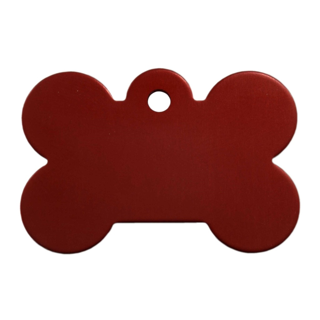 Large Bone Pet Tag Red