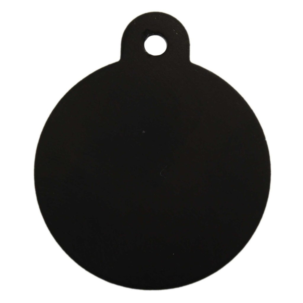 Large Circle Pet Tag Black