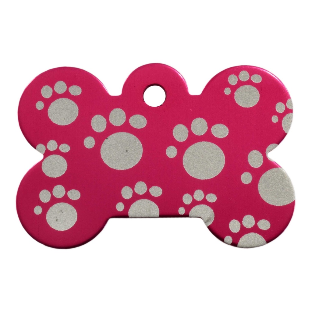 [MF308955] Lg Bone M Paws Pet Tag Pink