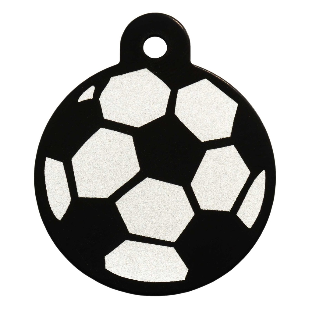 [MF308960] Lg Circ Soccer Pet Tag Black