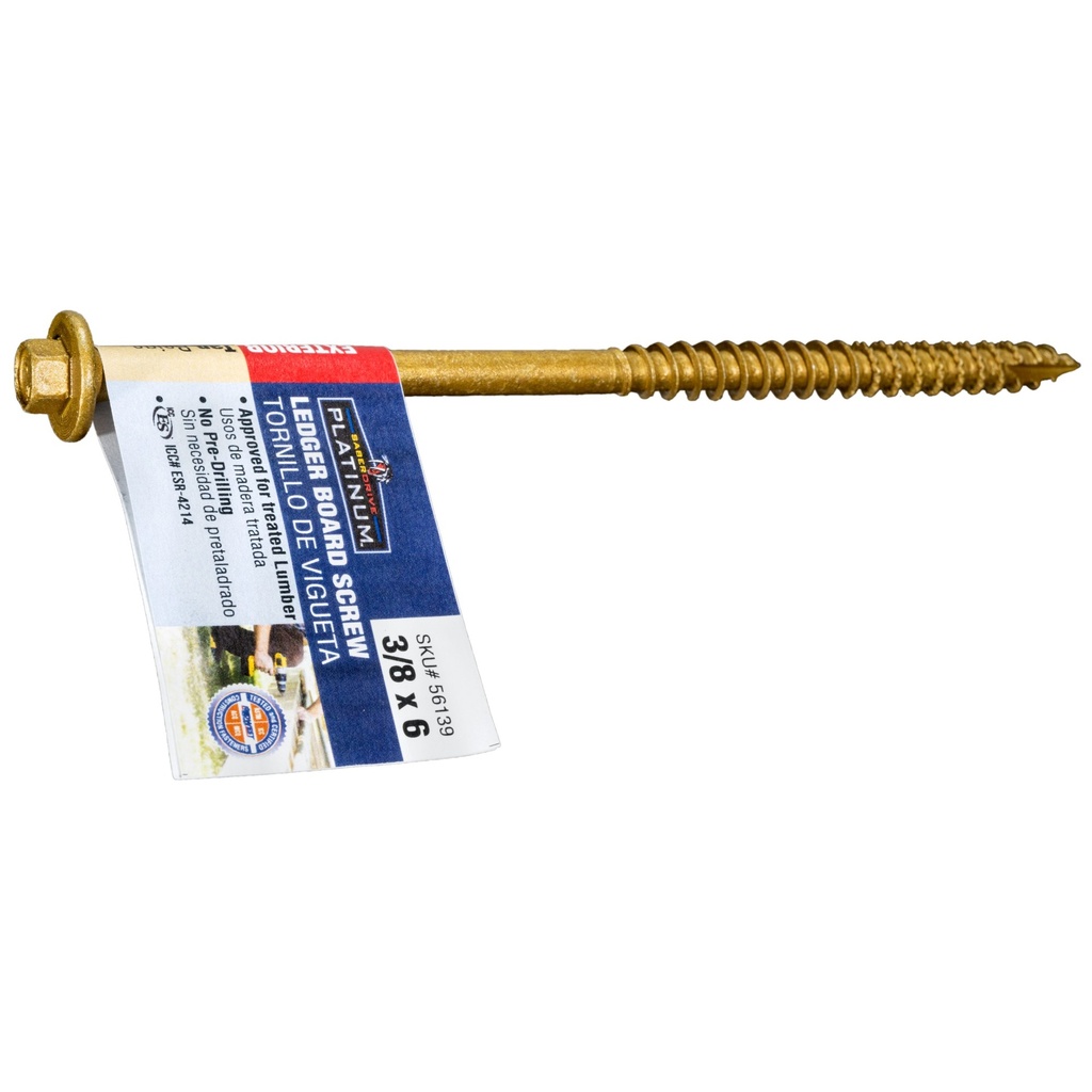 3/8 x 6 Ldgr Brd Scr Tan
