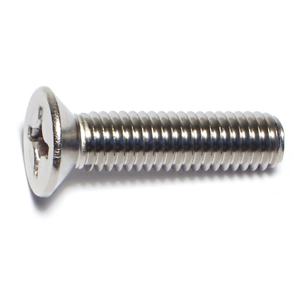 6mm-1.0 x 25mm Phil Flat MS SS