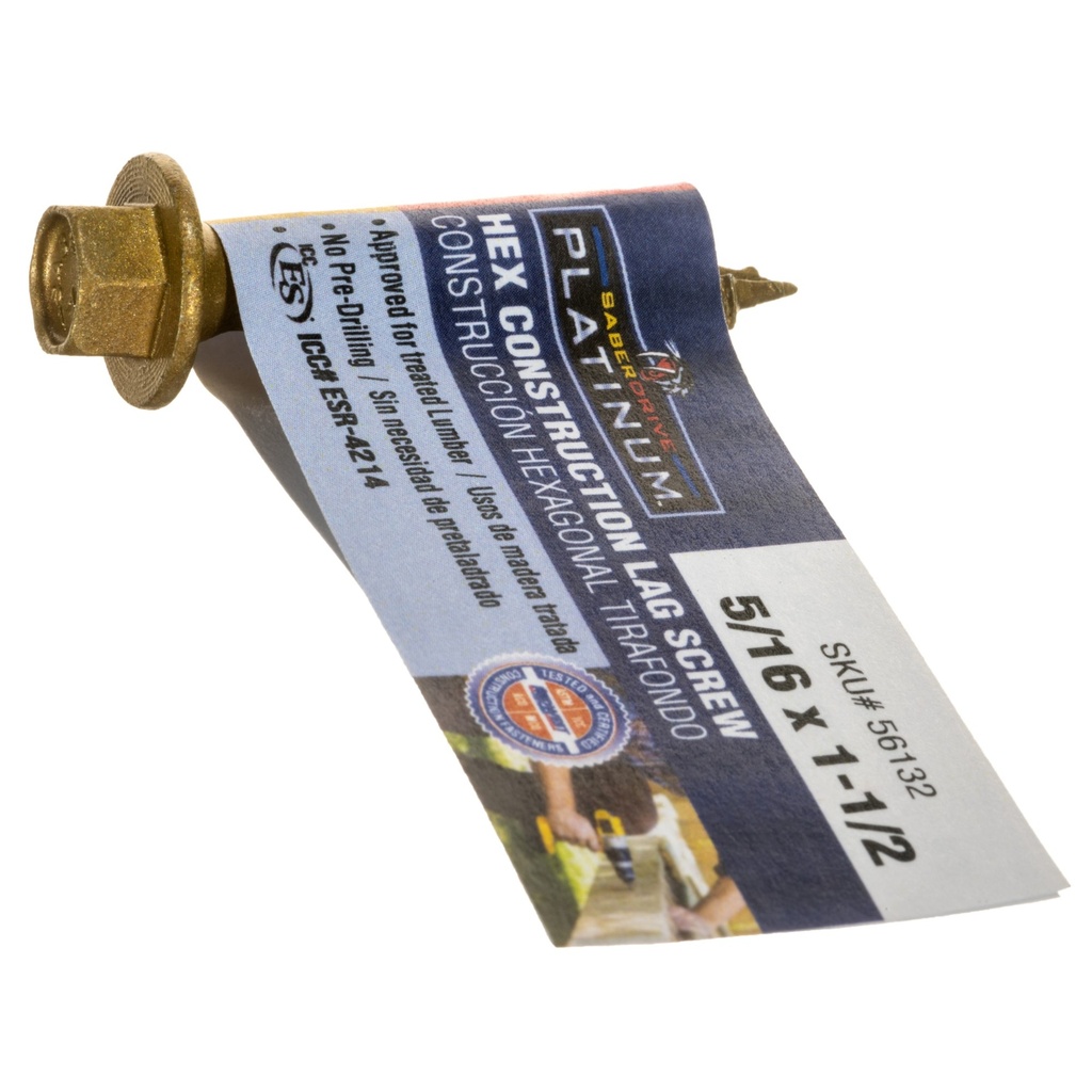 5/16 x 1-1/2 Hex Cons Lag Tan
