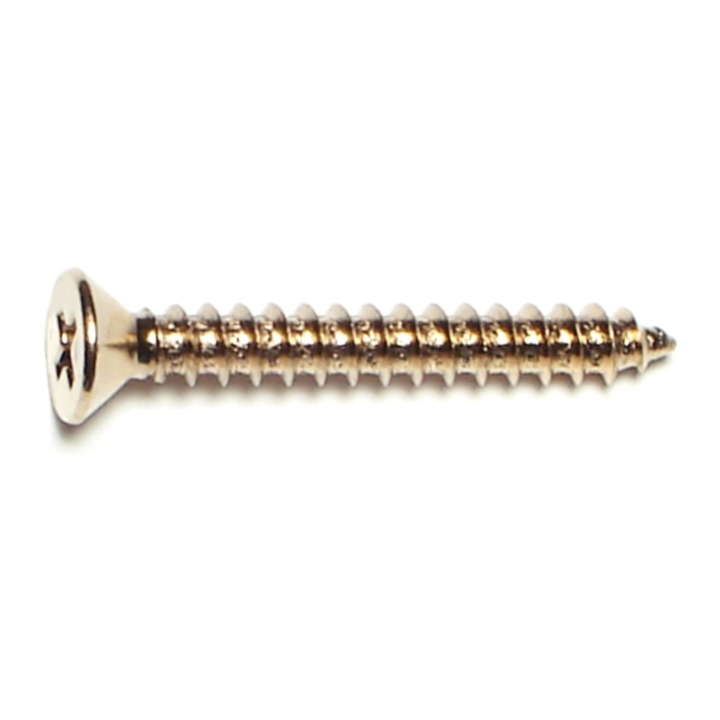 8 x 1-1/4 Ph Fl SMS Brass