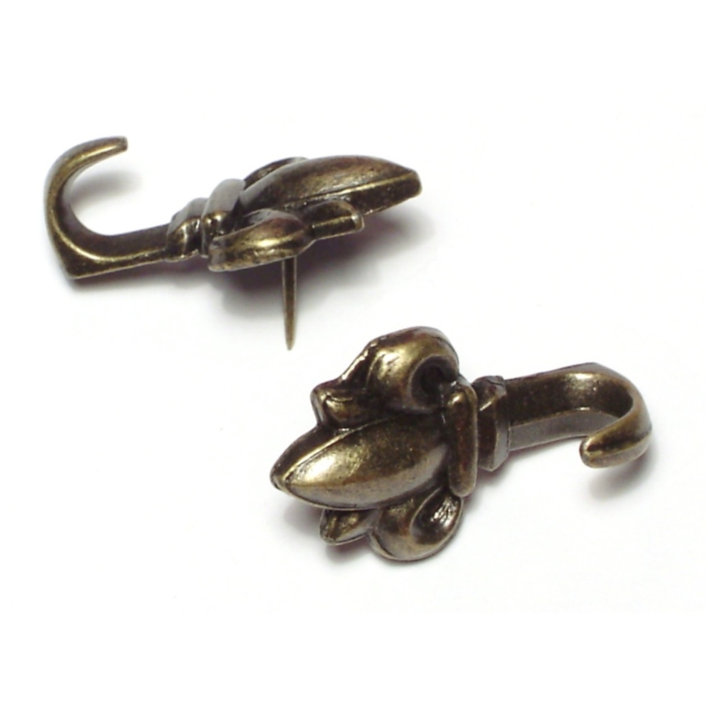 Antique Brass Fleur Hook