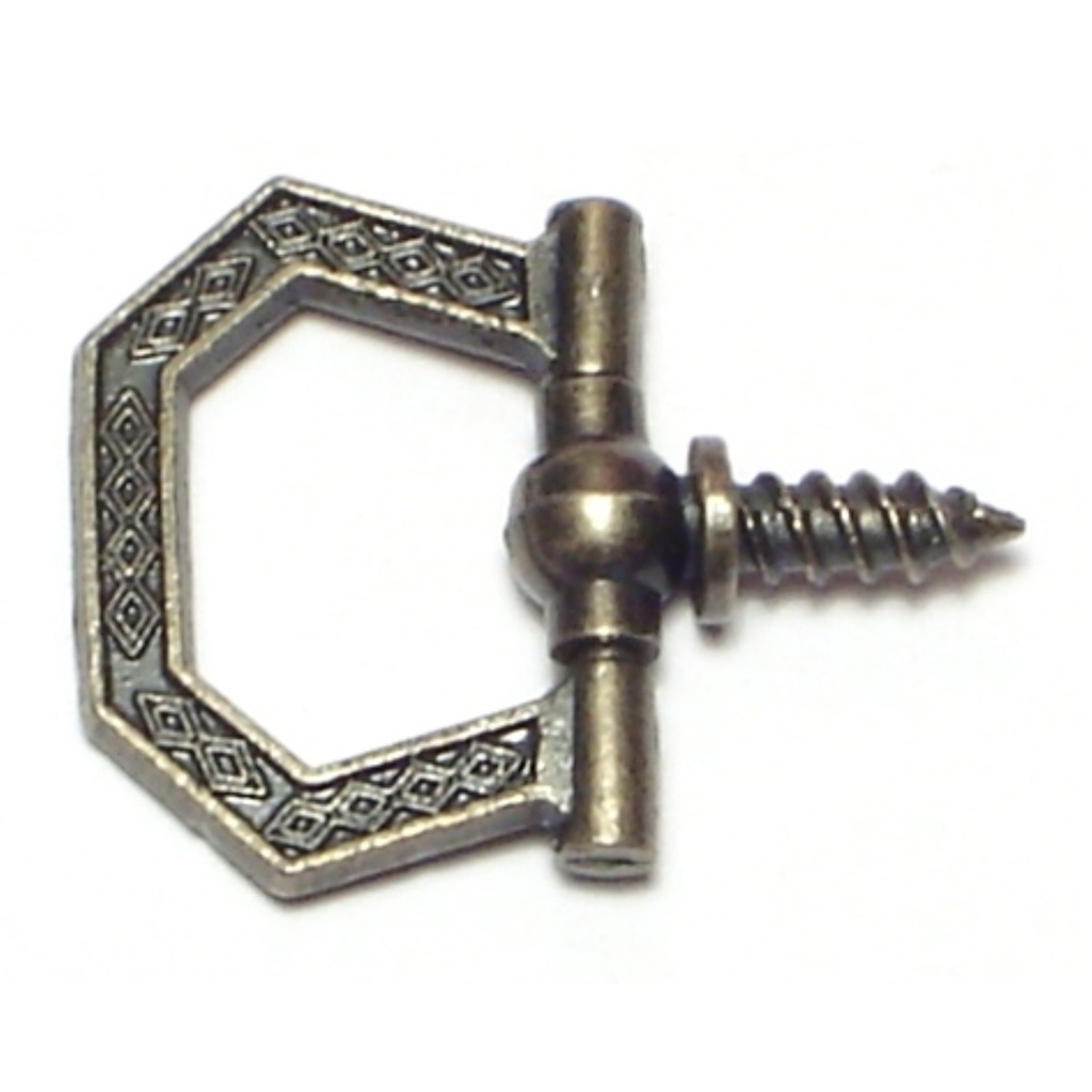 3/4 Ant Brass Hex Ring Hanger