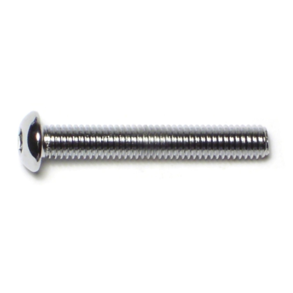 6mm-1.00 x 40m Button Sckt Chrm