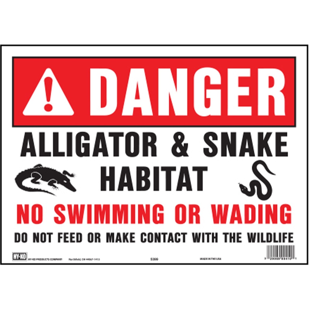 10 x 14 DANGER REPTILE SIGN