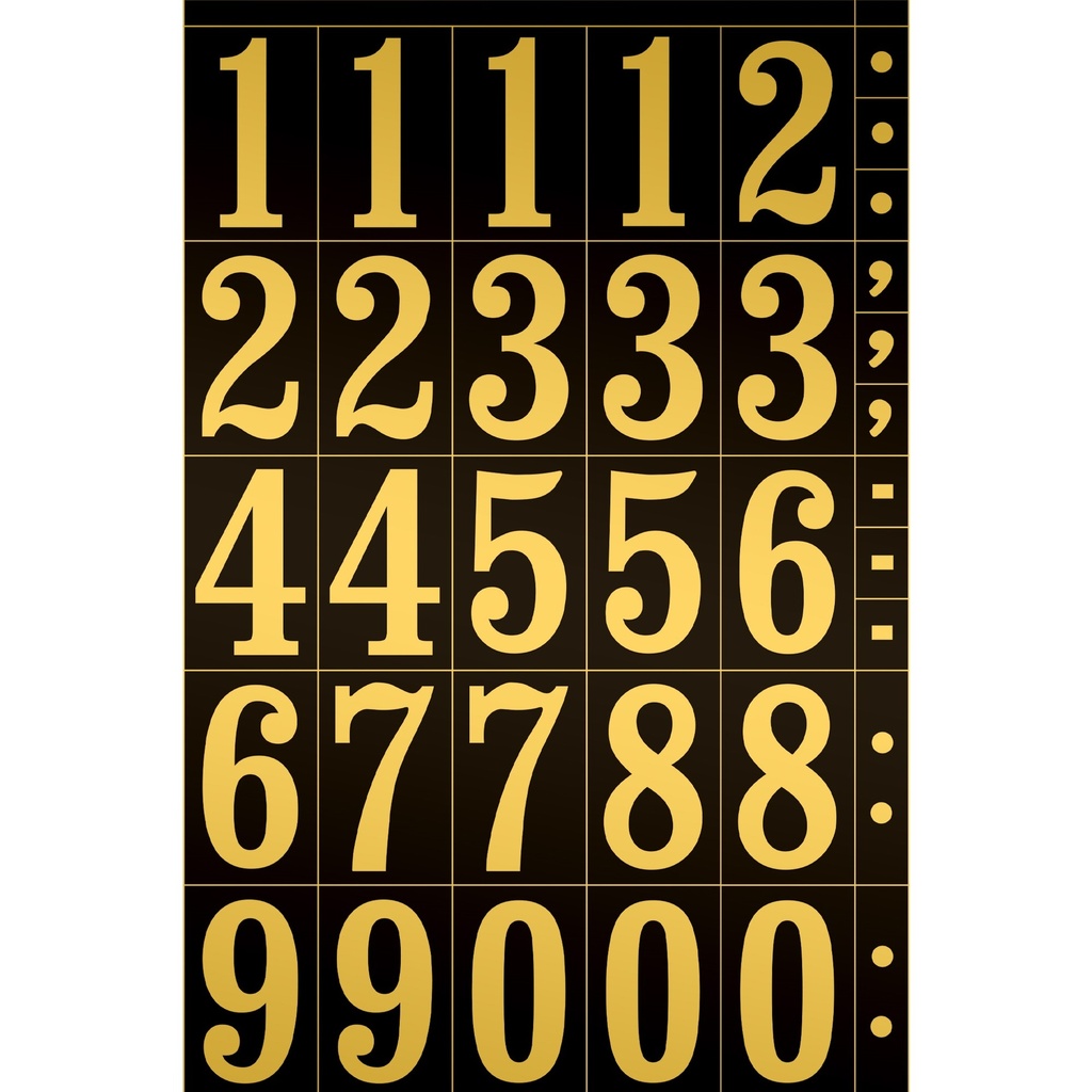 2IN BLACK/GOLD NBRS