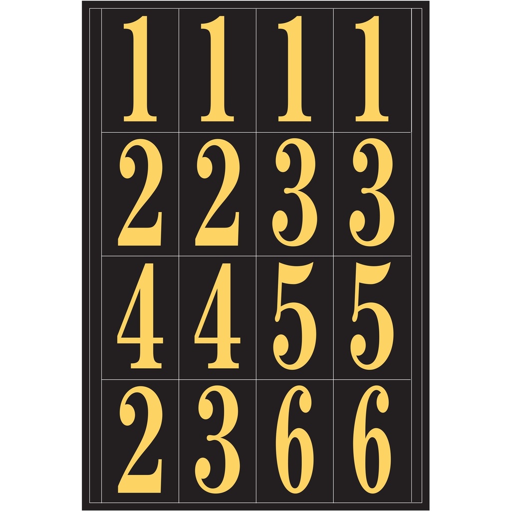 2IN BLACK/GOLD NBRS