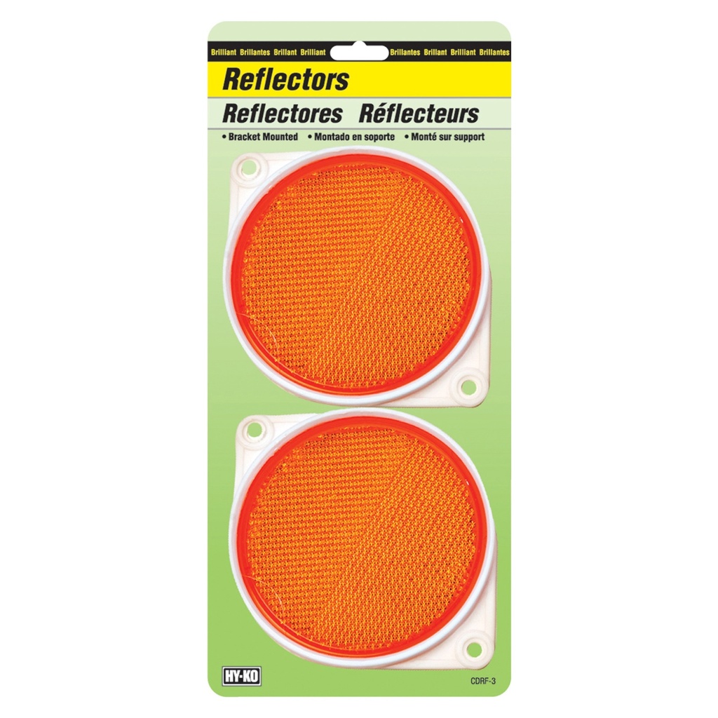 3.25IN CARDED AMBER REFLECTOR