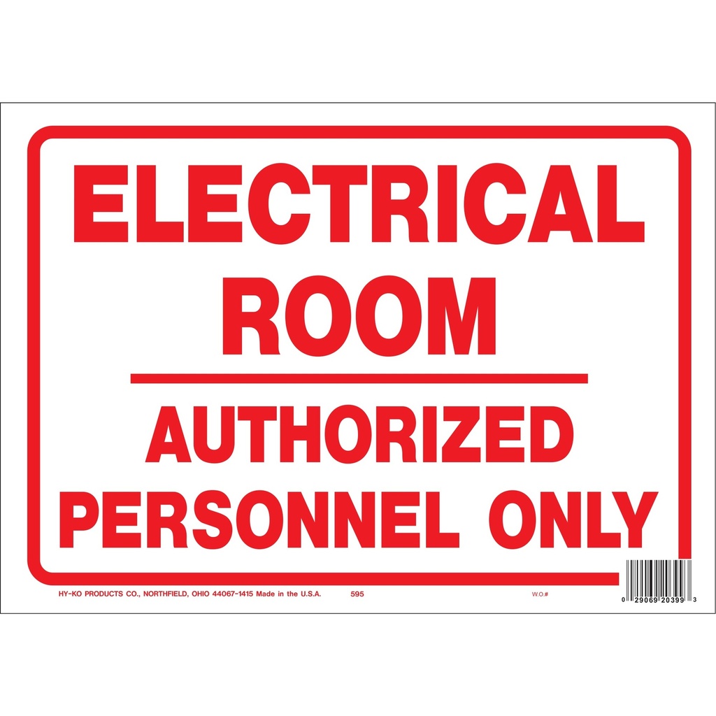 ELECTRICAL ROOM AUTH PER