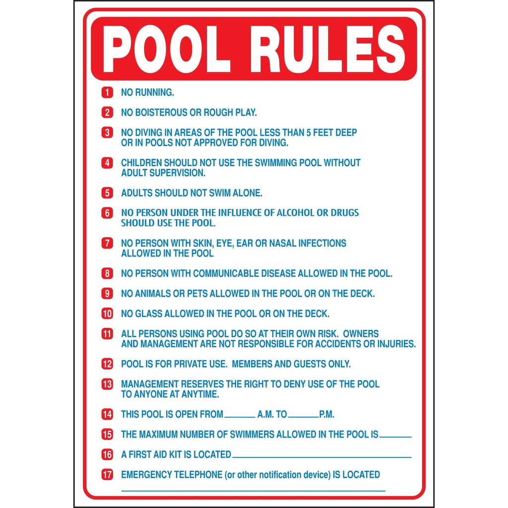 POOL RULES (NORTH CAROLINA)