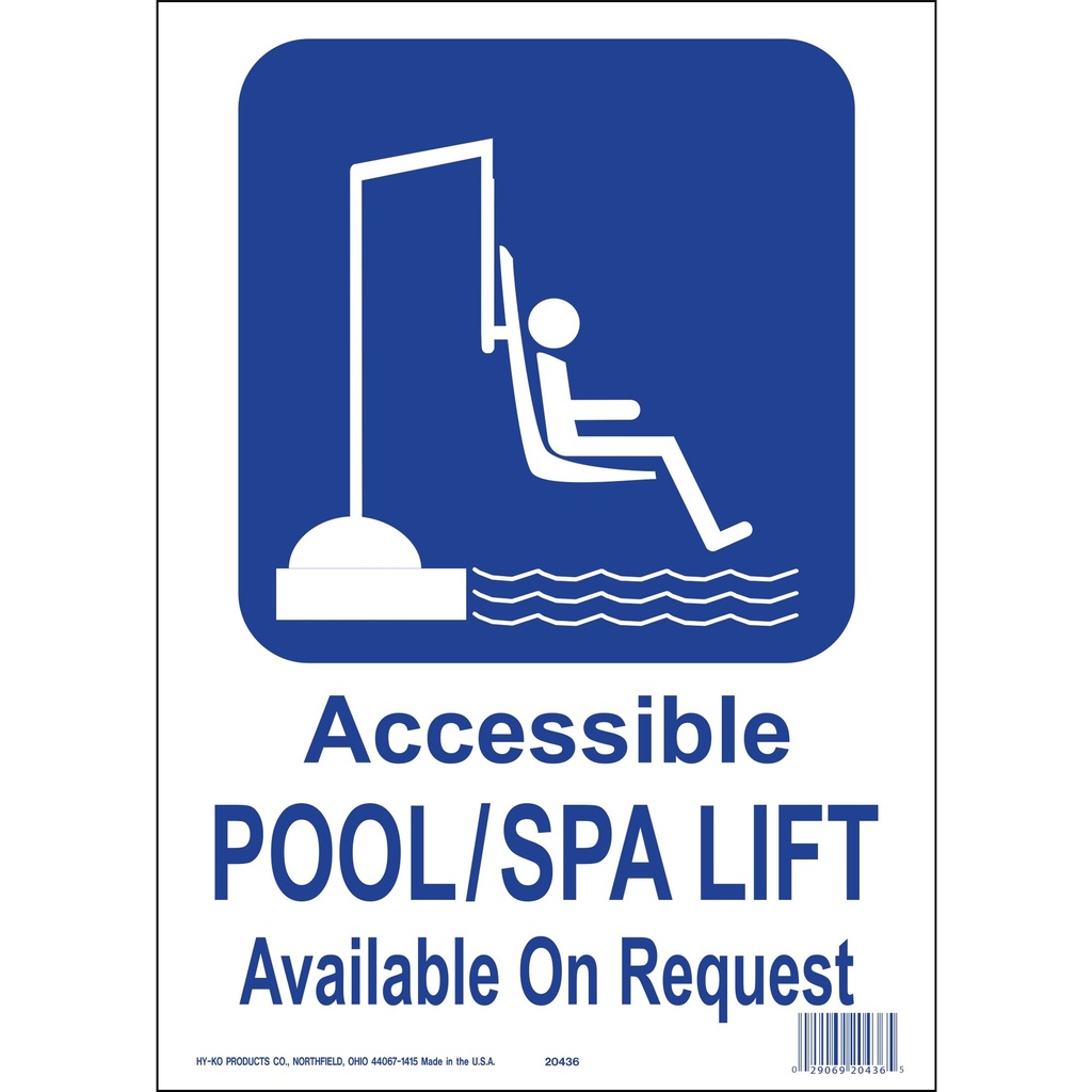 POOL LIFT SIGN