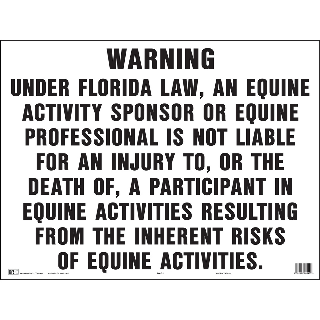 EQUINE FLORIDA SIGN
