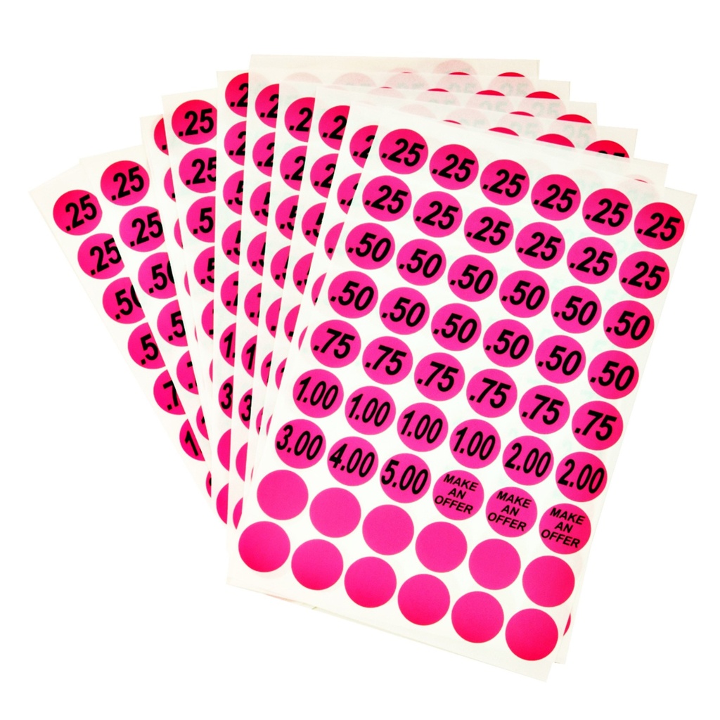 3/4IN PINK PRICE LABELS