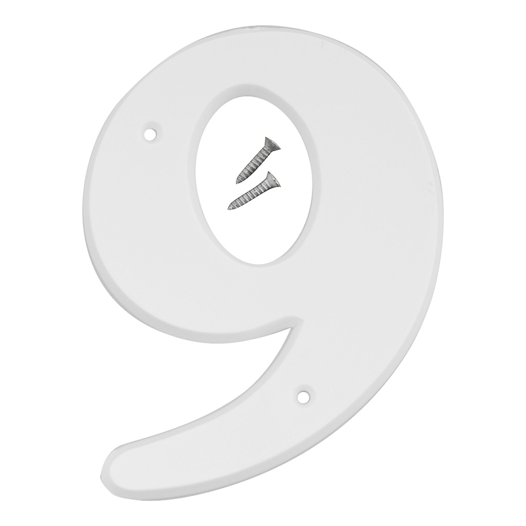6IN WHITE PLASTIC NBR 9
