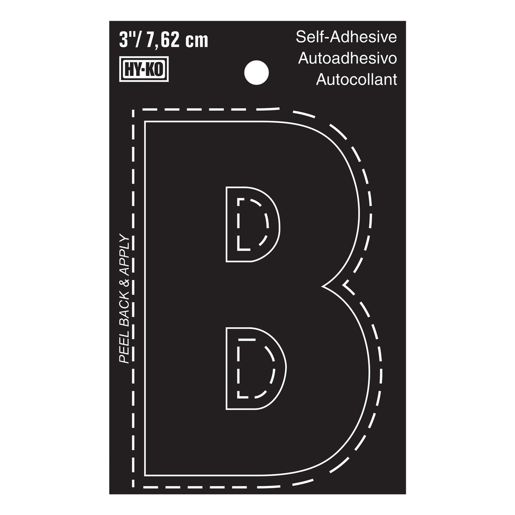 3IN BLACK VINYL LTR B