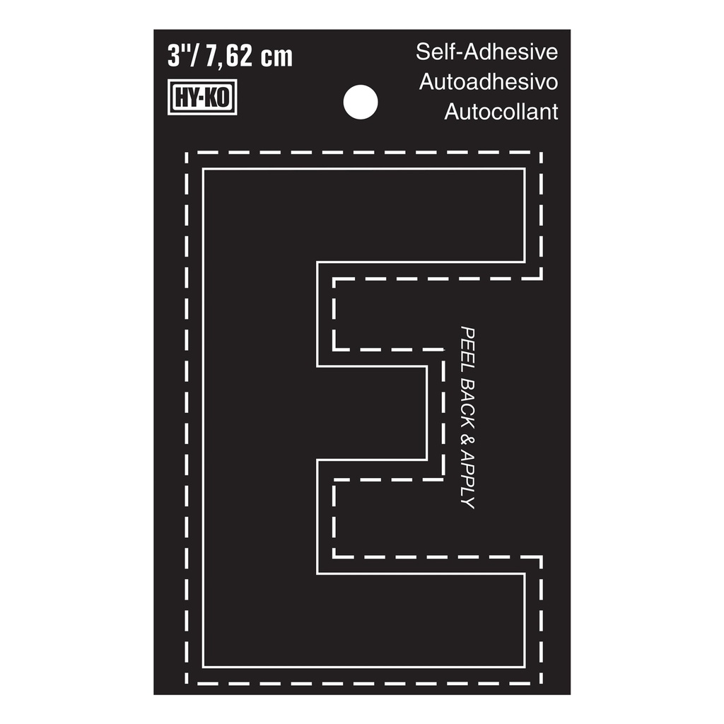 3IN BLACK VINYL LTR E
