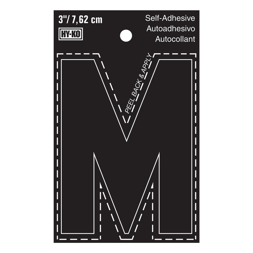 3IN BLACK VINYL LTR M