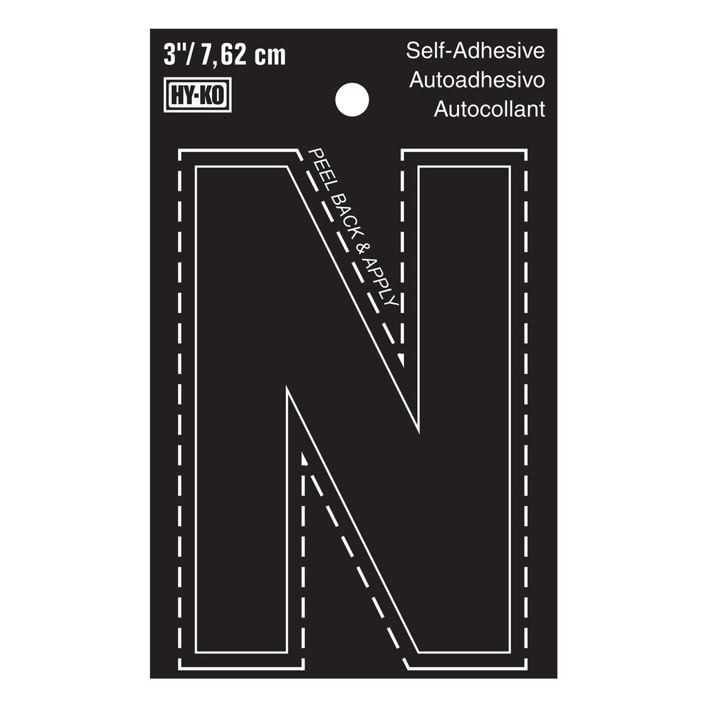 3IN BLACK VINYL LTR N