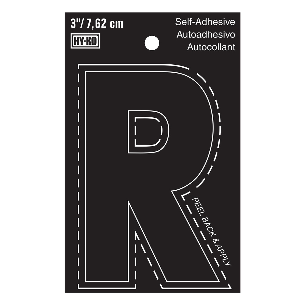 3IN BLACK VINYL LTR R
