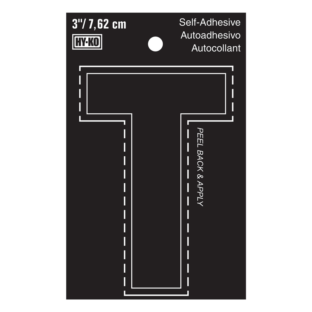 3IN BLACK VINYL LTR T