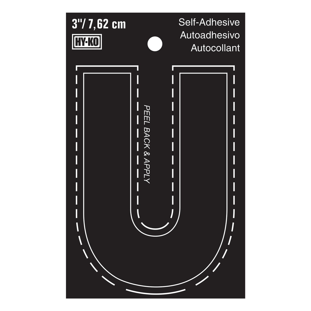 3IN BLACK VINYL LTR U