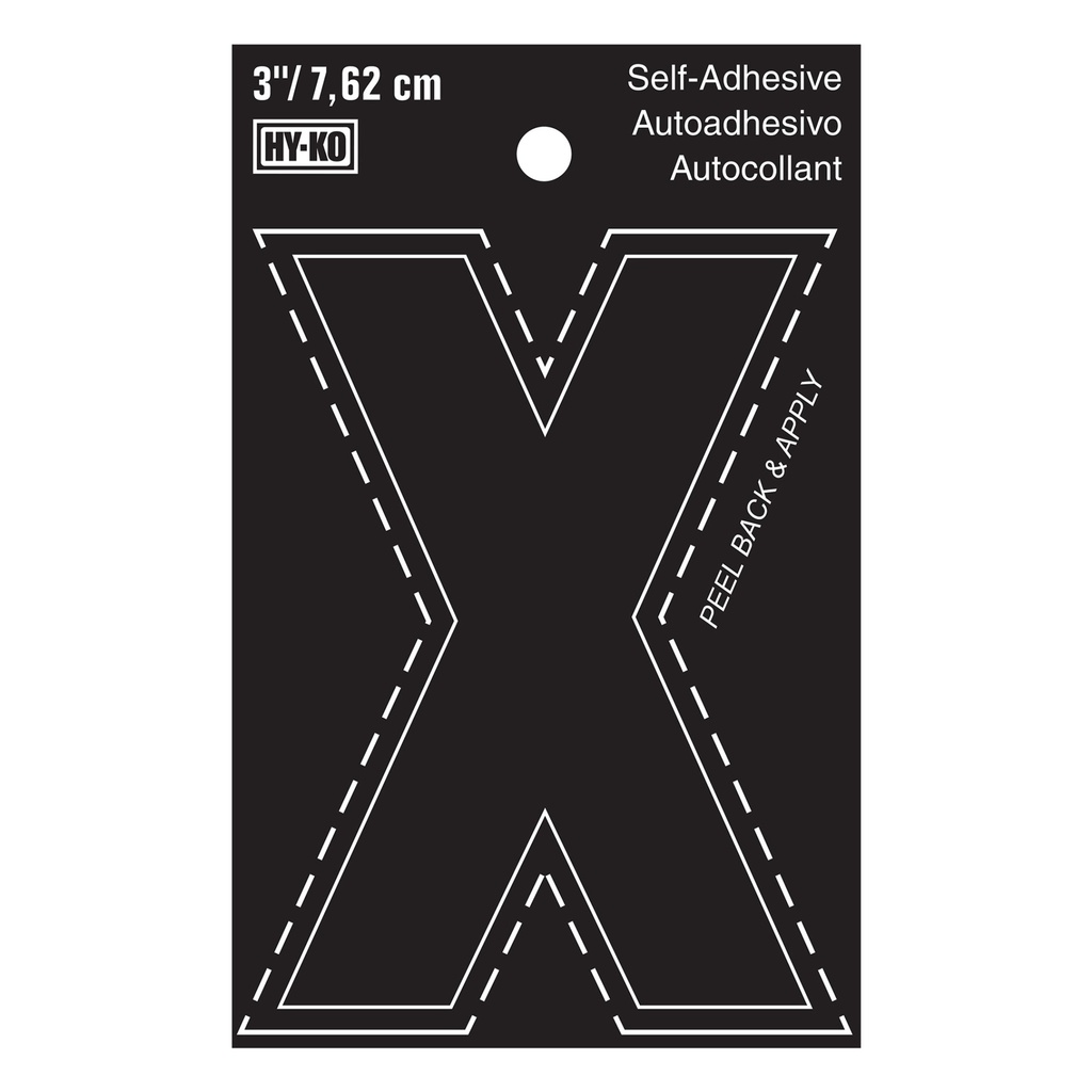 3IN BLACK VINYL LTR X