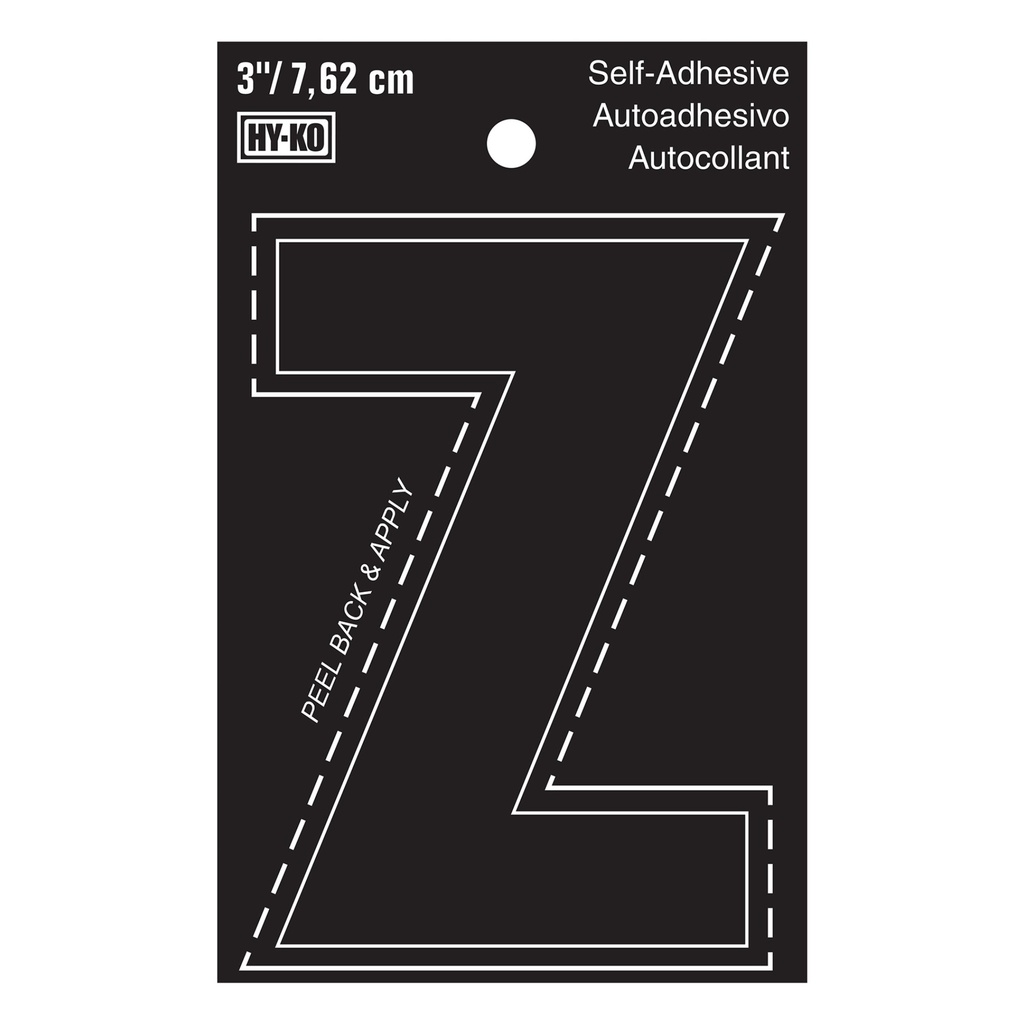 3IN BLACK VINYL LTR Z