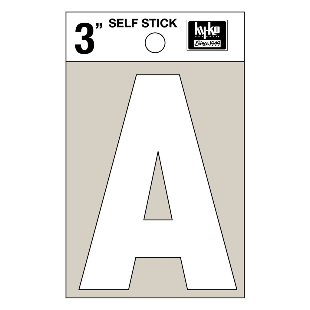3IN WHITE VINYL LTR A