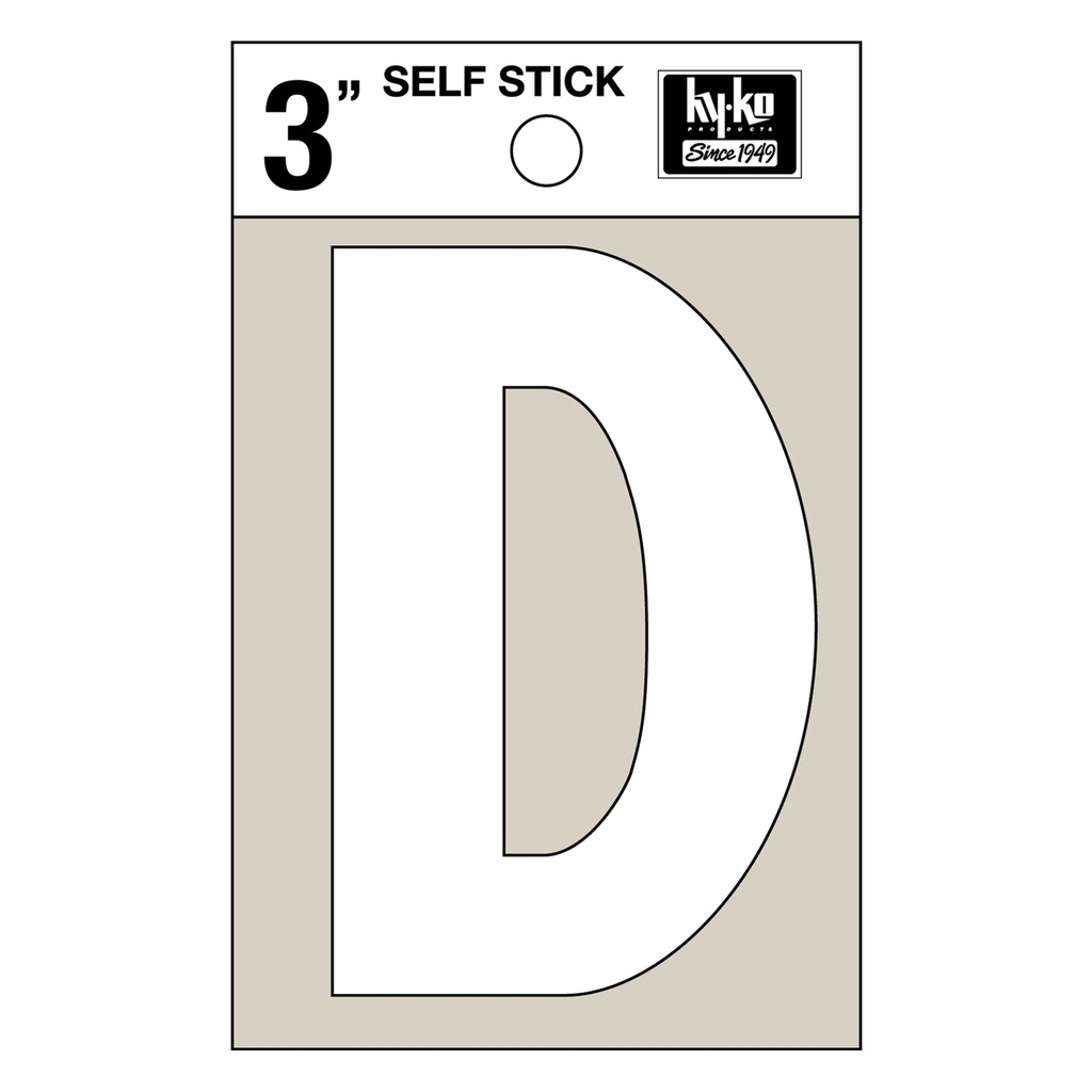3IN WHITE VINYL LTR D