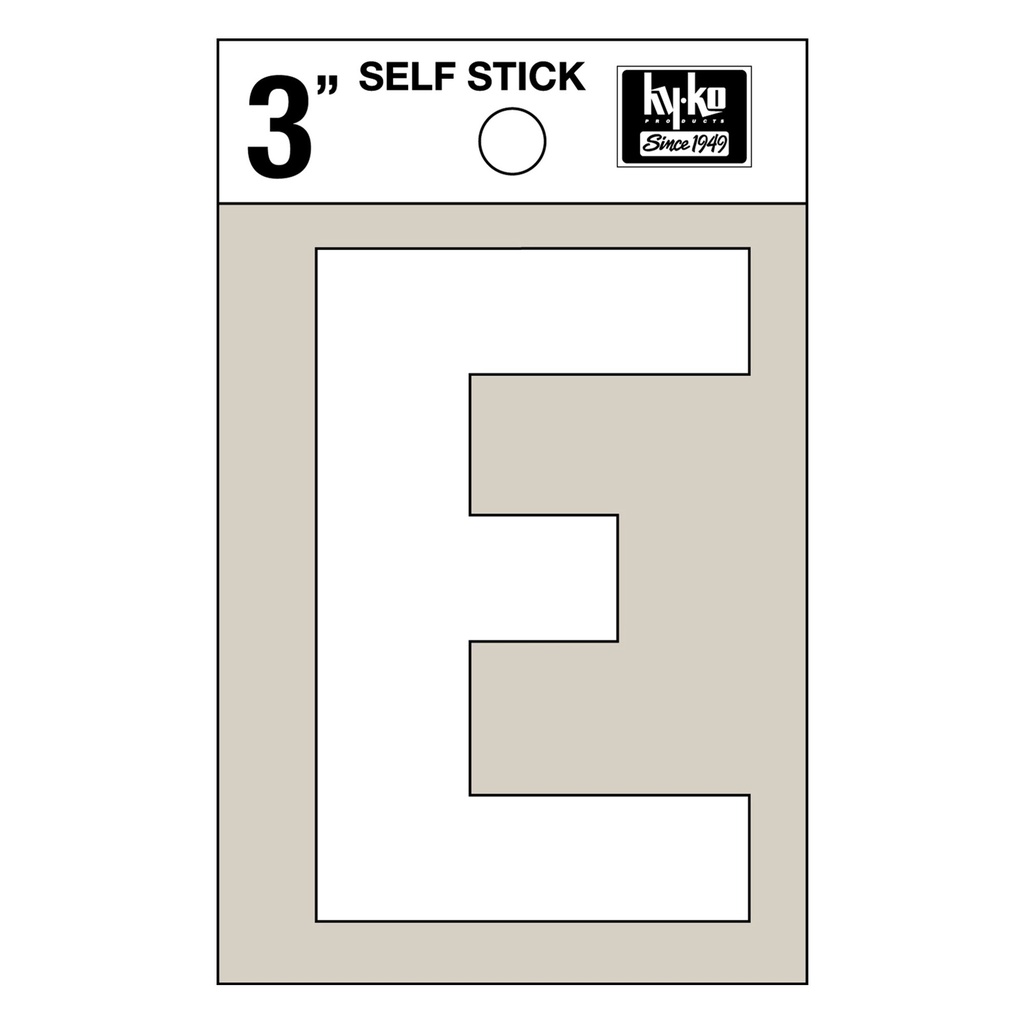 3IN WHITE VINYL LTR E