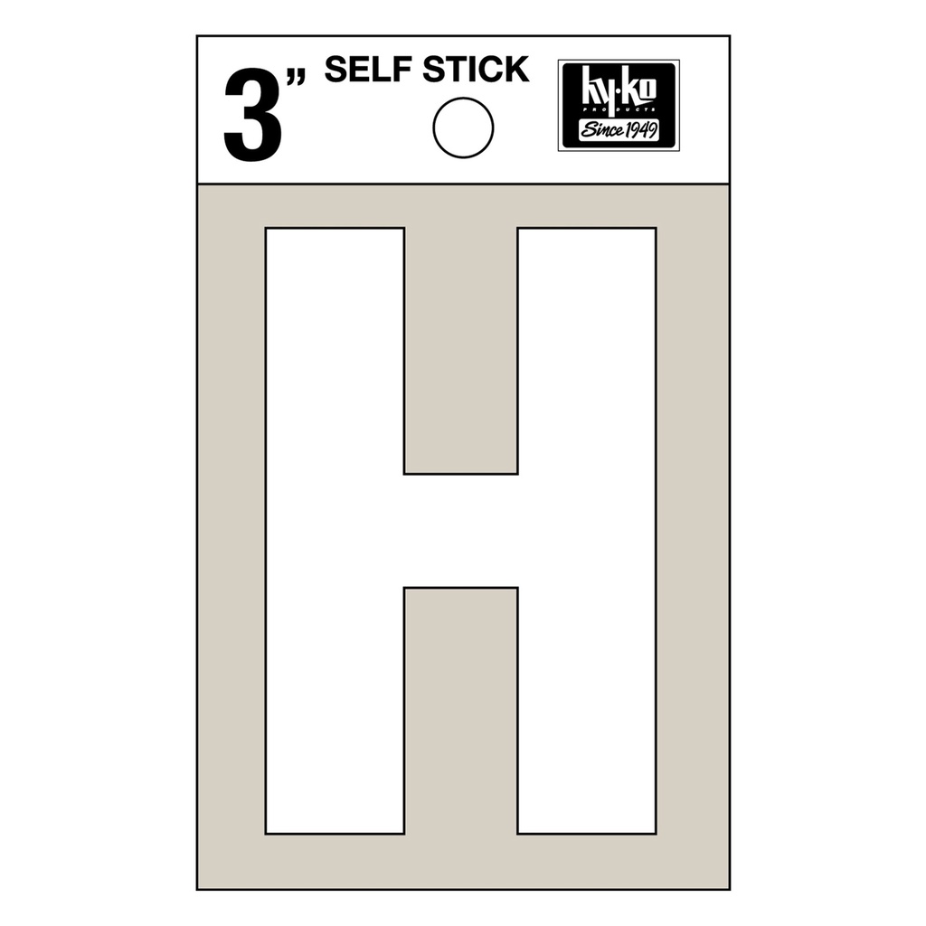 3IN WHITE VINYL LTR H