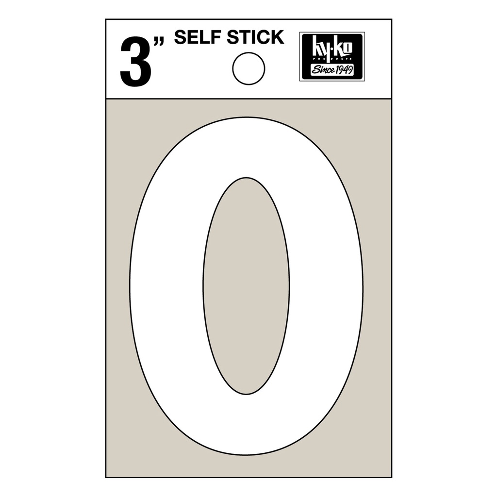 3IN WHITE VINYL LTR O