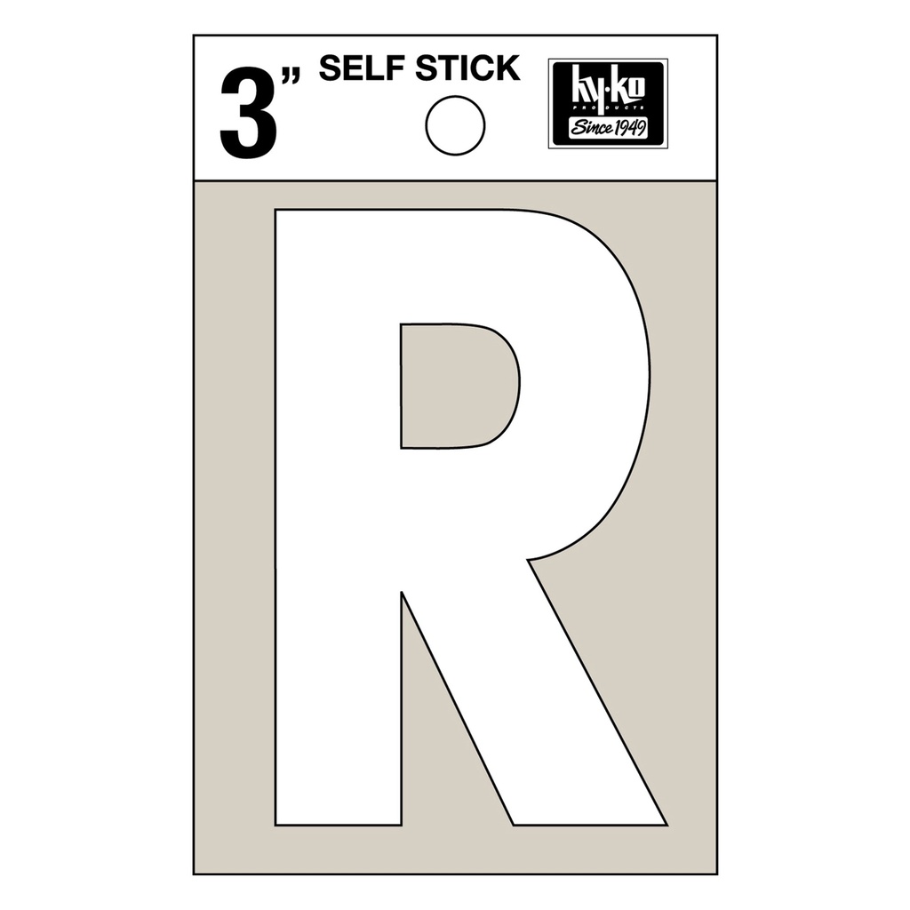 3IN WHITE VINYL LTR R