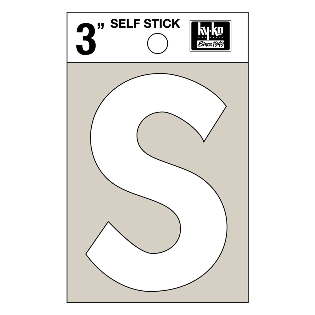 3IN WHITE VINYL LTR S