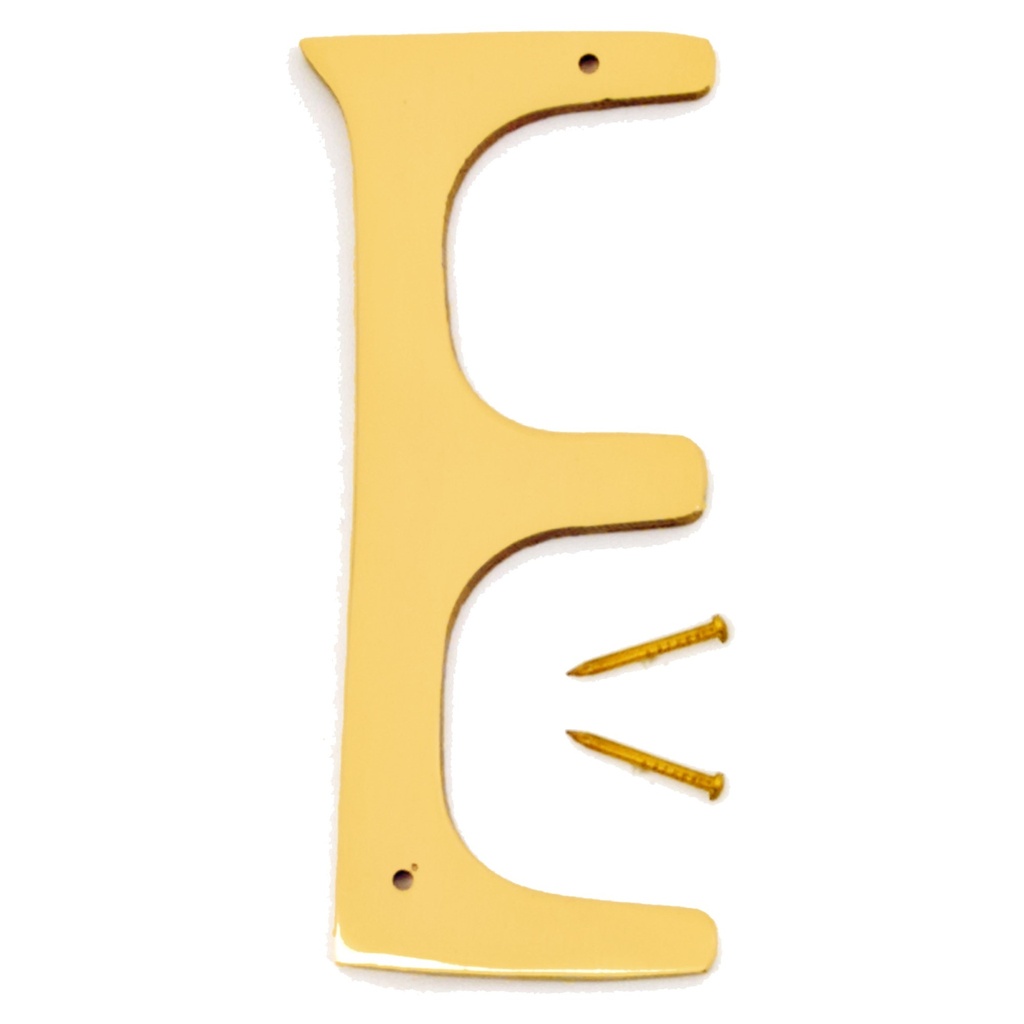 4IN DECORATIVE BRASS LTR E