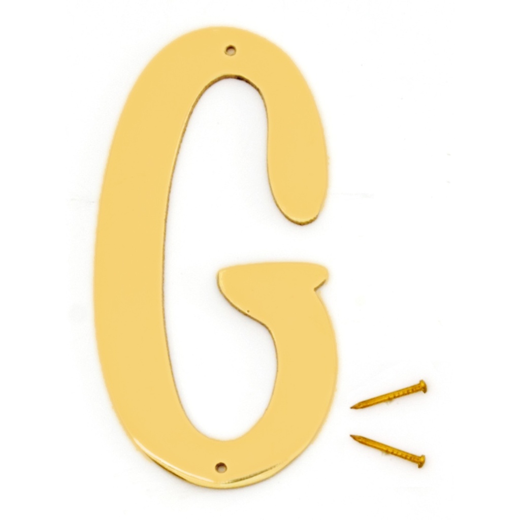 4IN DECORATIVE BRASS LTR G