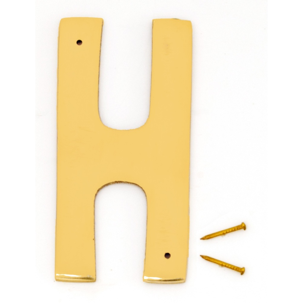 4IN DECORATIVE BRASS LTR H
