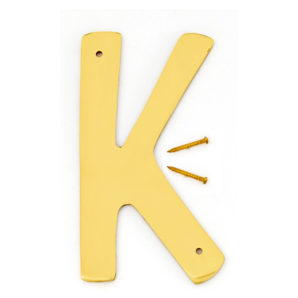 4IN DECORATIVE BRASS LTR K
