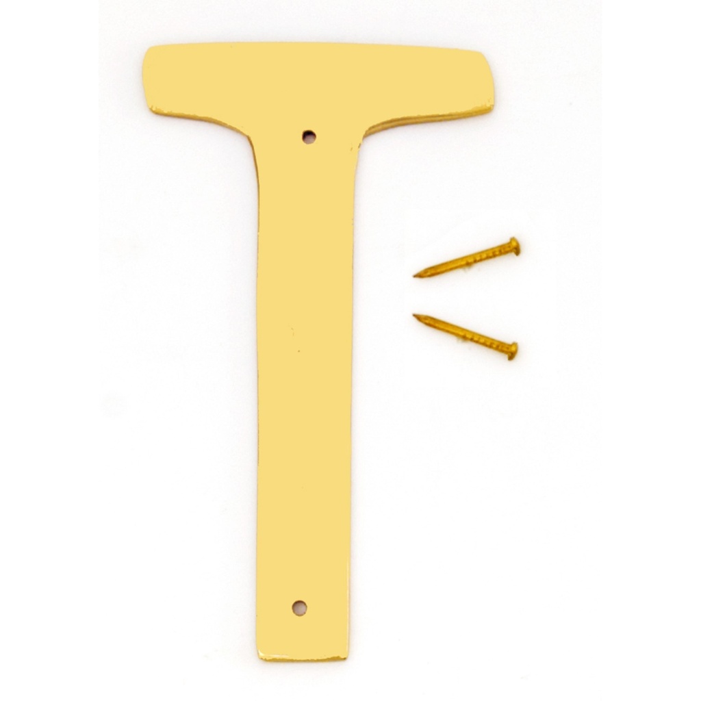 4IN DECORATIVE BRASS LTR T