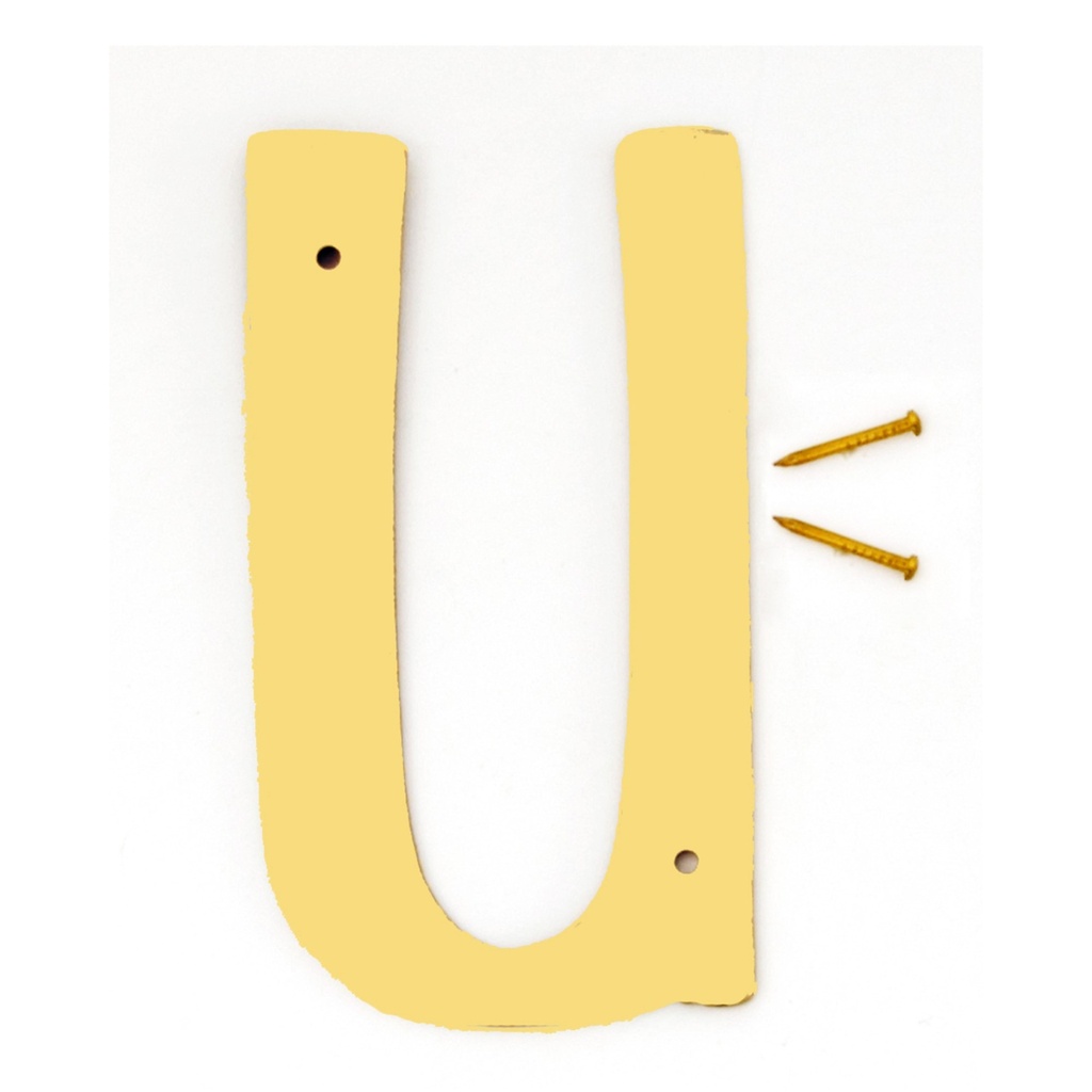 4IN DECORATIVE BRASS LTR U