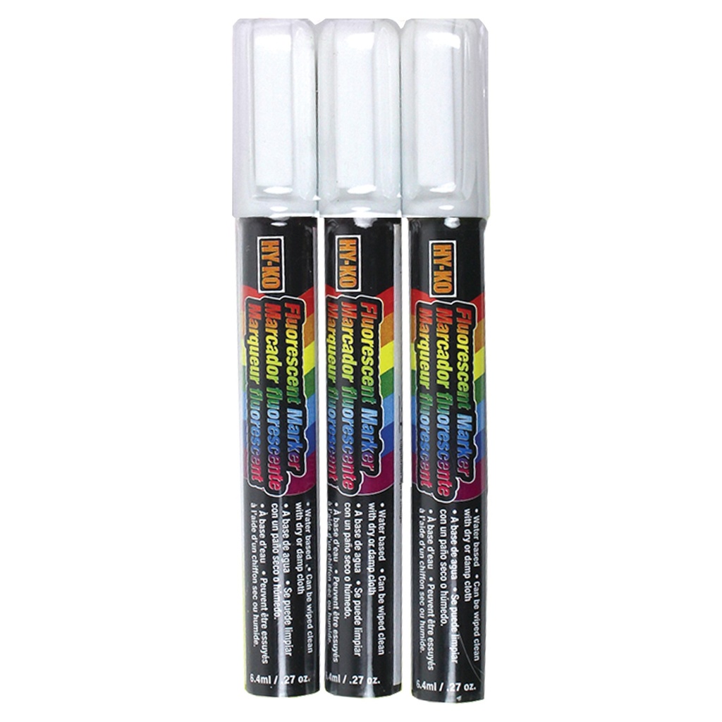 FLUORESCENT MKRS-3 PK/WH