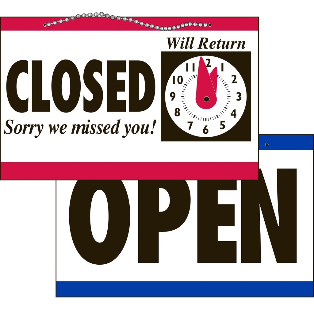 OPEN/CLOSED CLOCK SIGN