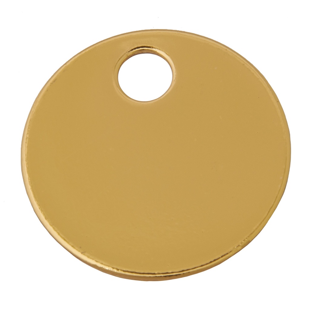 SMALL BRASS RND KEY TAG - BULK