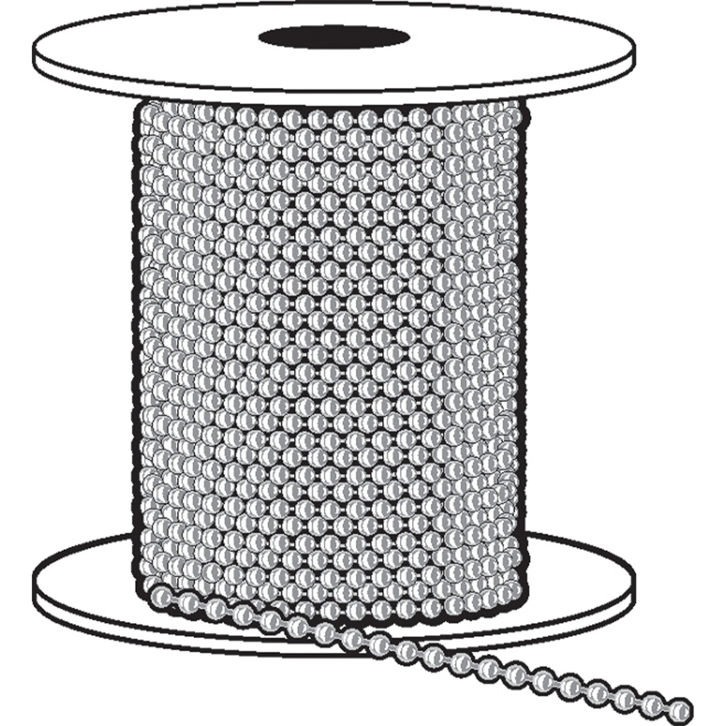 #6 NKL-PLTD BEADED CHAIN-100FT