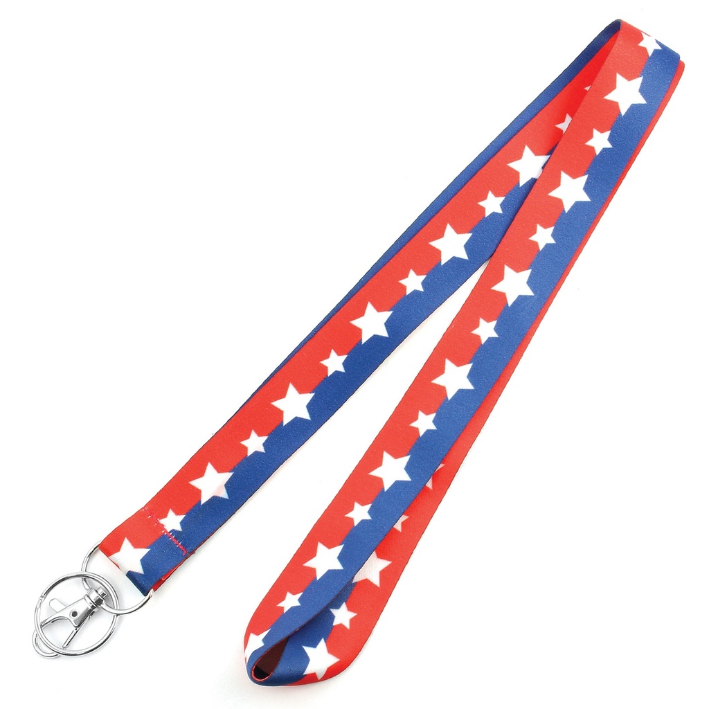1IN W R/W/B STARS LANYARD